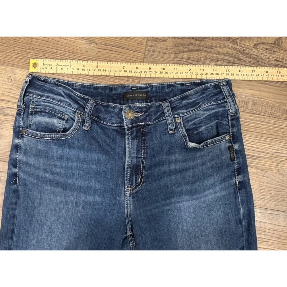 Silver Y2K Jeans Women's 33W Else Slim Bootcut Mid Rise Medium Wash Flap Pocket